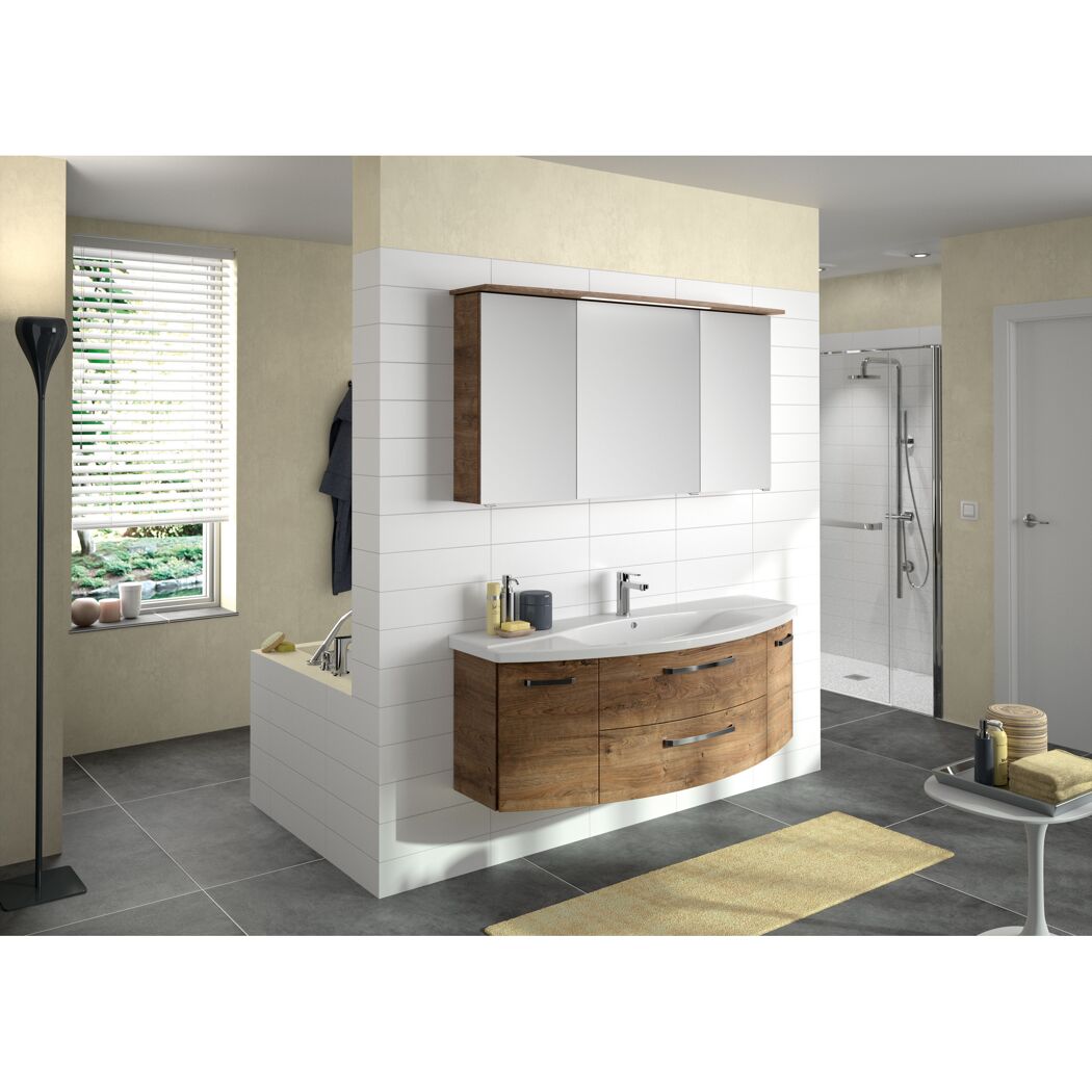 Waschbeckenunterschrank 'Bahamas' braun foliert 140 x 49,2 x 46 cm