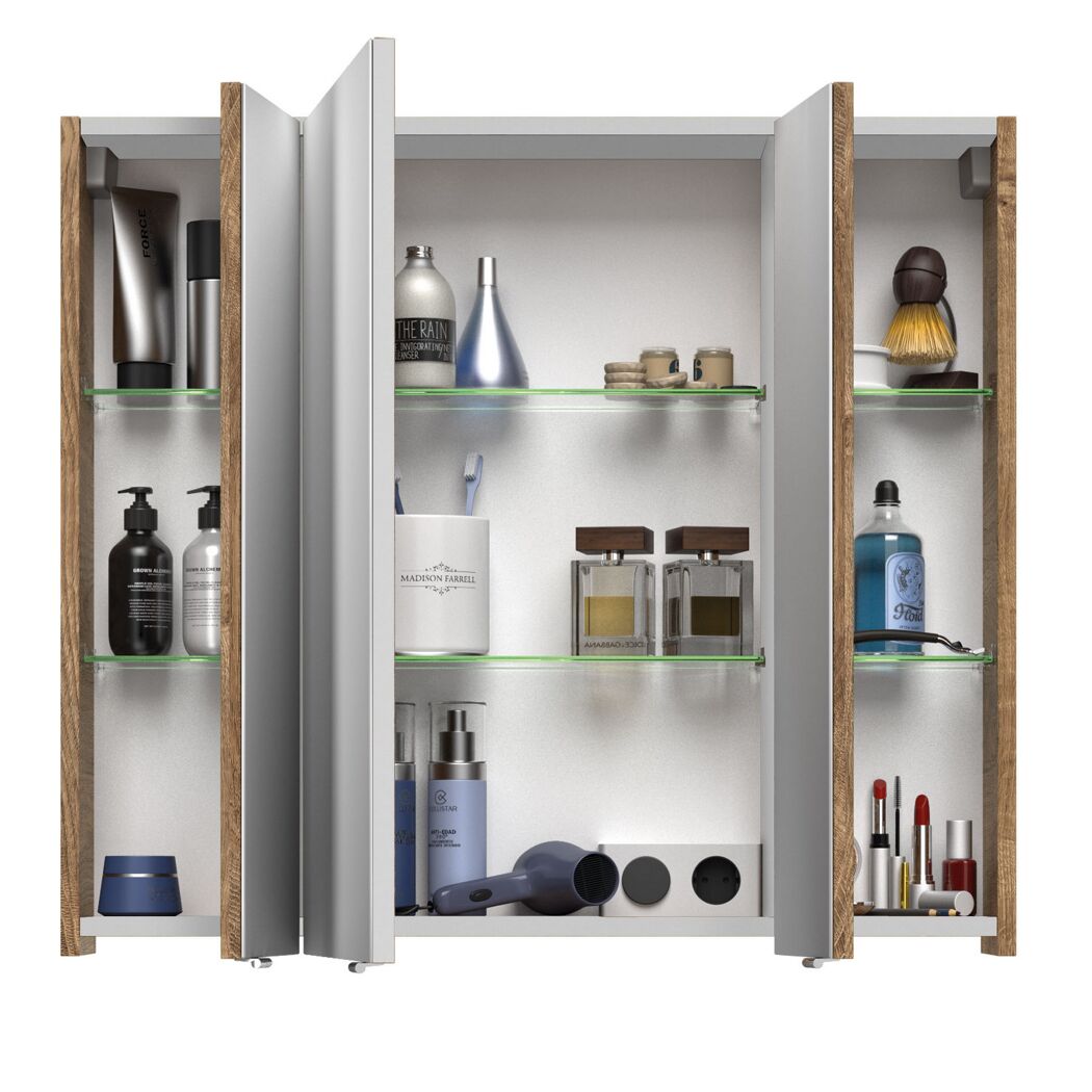 Spiegelschrank 'Bahamas' braun 80 x 70,3 x 17 cm