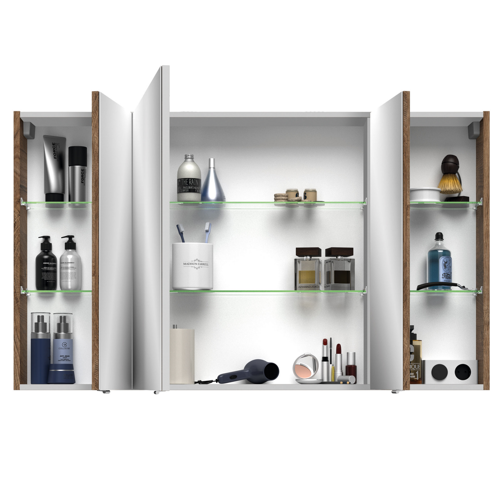 Spiegelschrank 'Bahamas' braun 120 x 70,3 x 17 cm