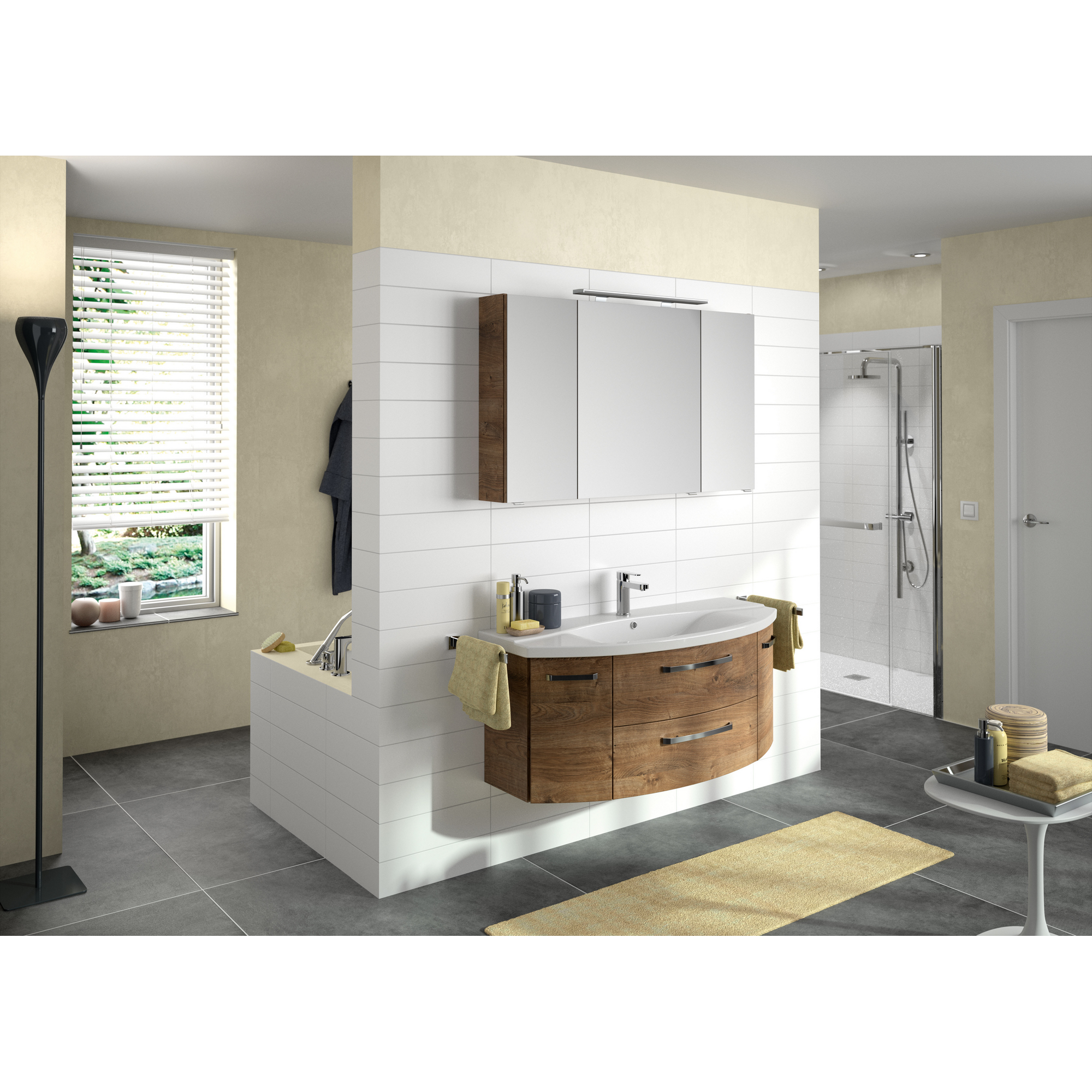 Spiegelschrank 'Bahamas' braun 120 x 70,3 x 17 cm