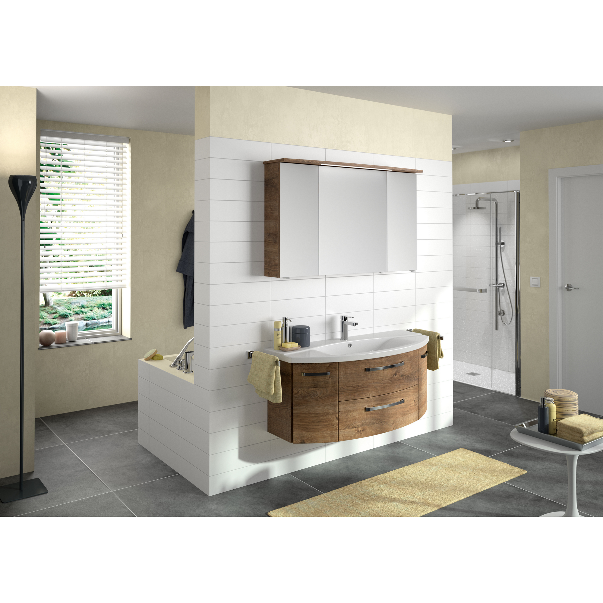 Spiegelschrank 'Bahamas' braun 120 x 70,3 x 17 cm