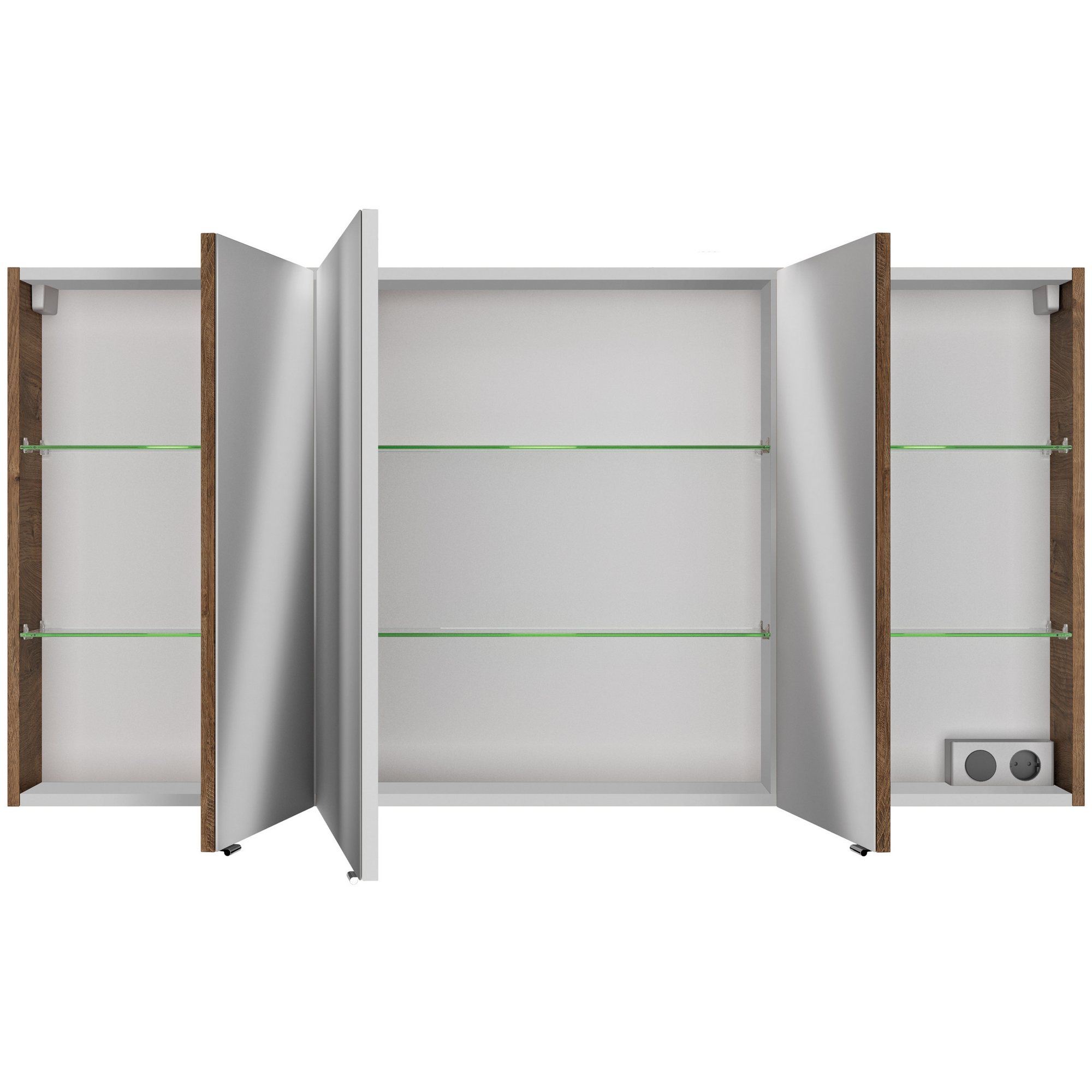 Spiegelschrank 'Bahamas' braun 140 x 70,3 x 17 cm