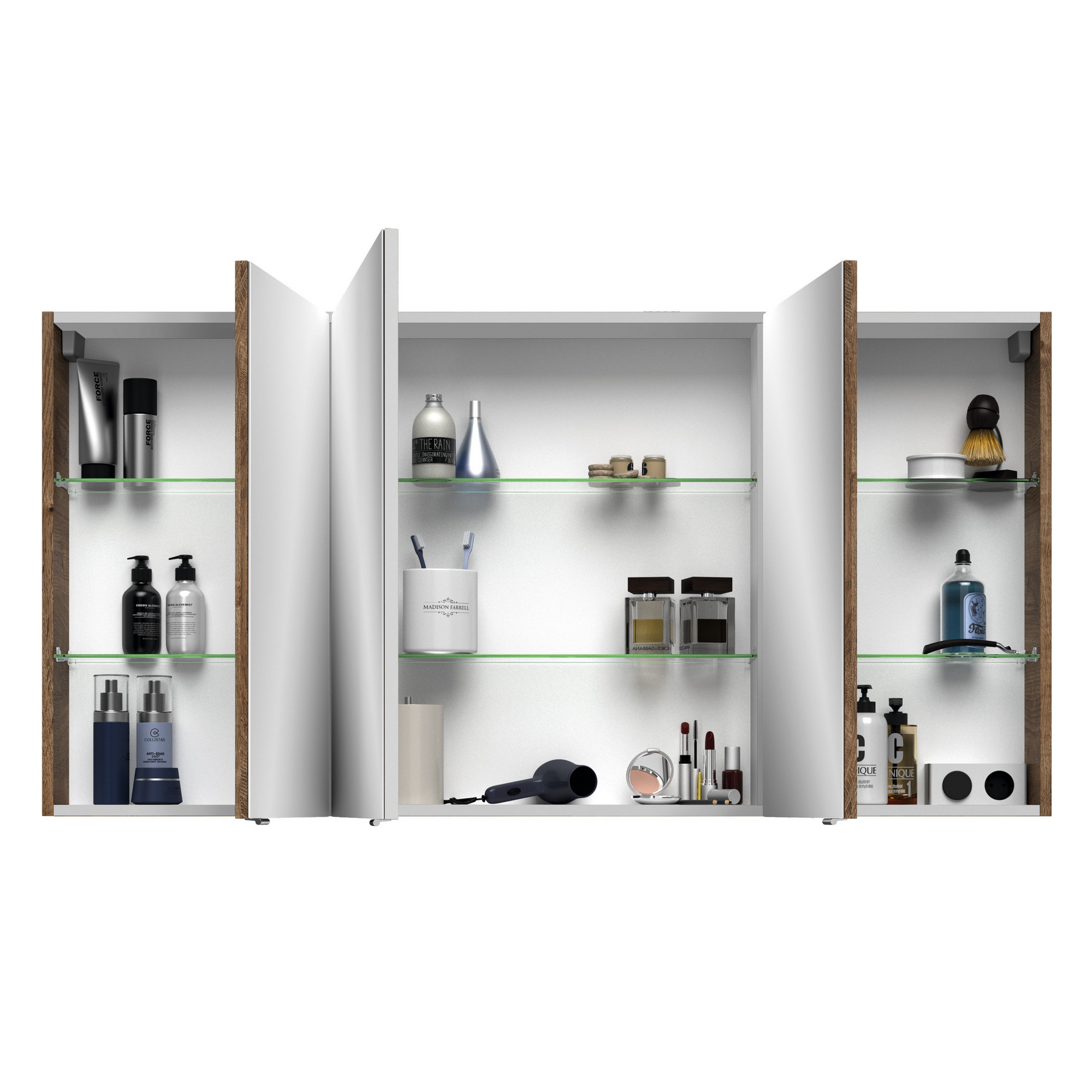 Spiegelschrank 'Bahamas' braun 140 x 70,3 x 17 cm