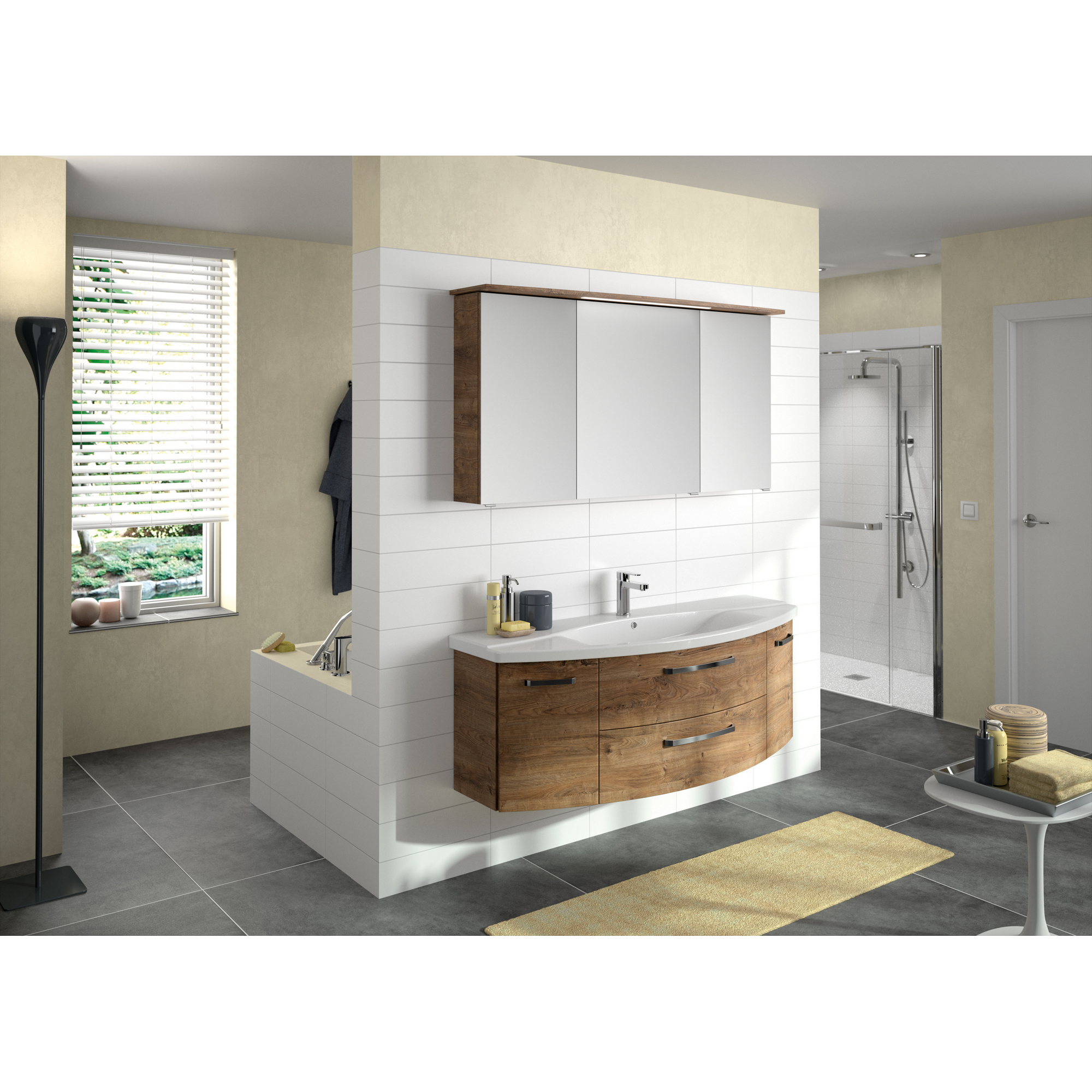 Spiegelschrank 'Bahamas' braun 140 x 70,3 x 17 cm