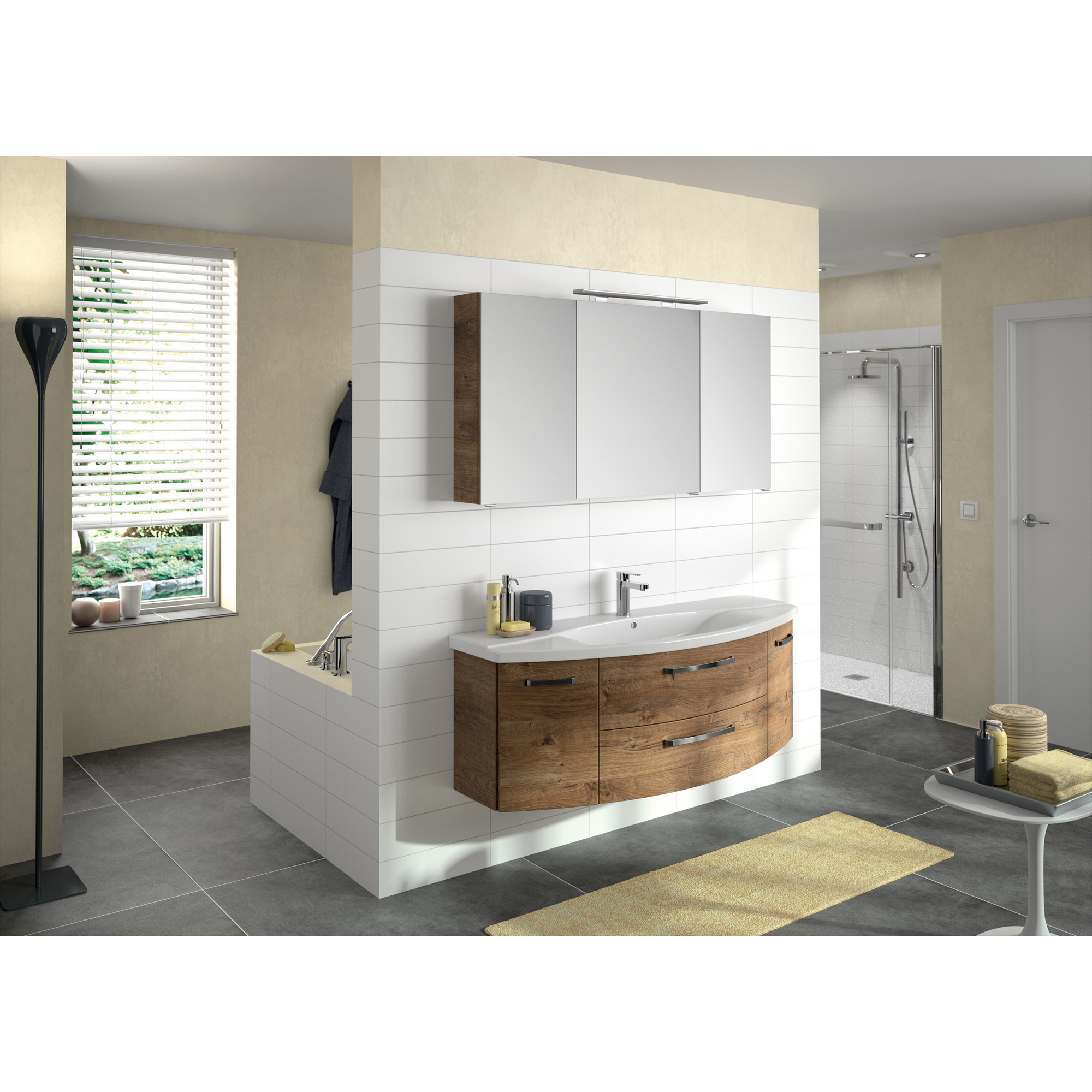 Spiegelschrank 'Bahamas' braun 140 x 70,3 x 17 cm