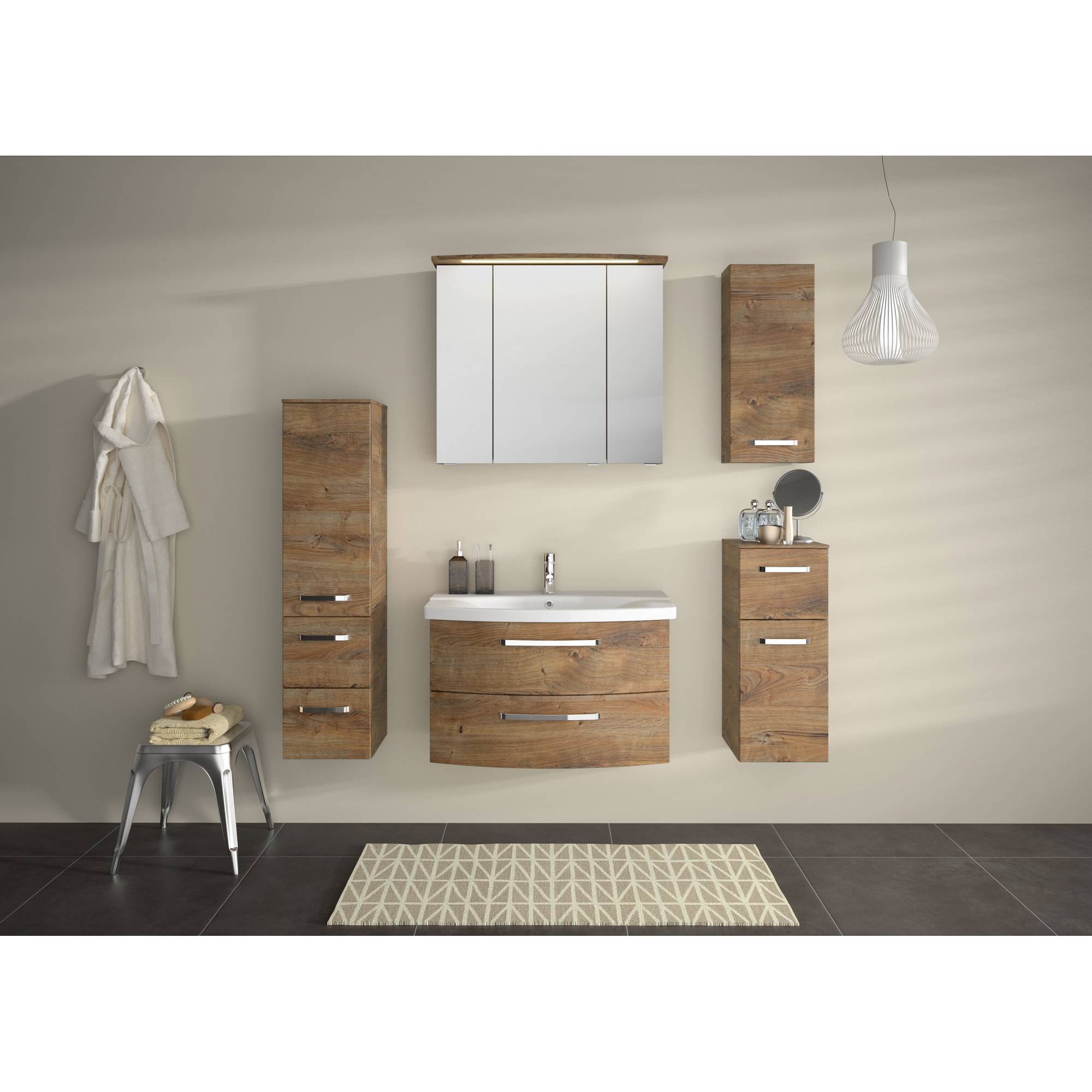 Hängeschrank 'Bahamas' braun foliert 30 x 70 x 17 cm