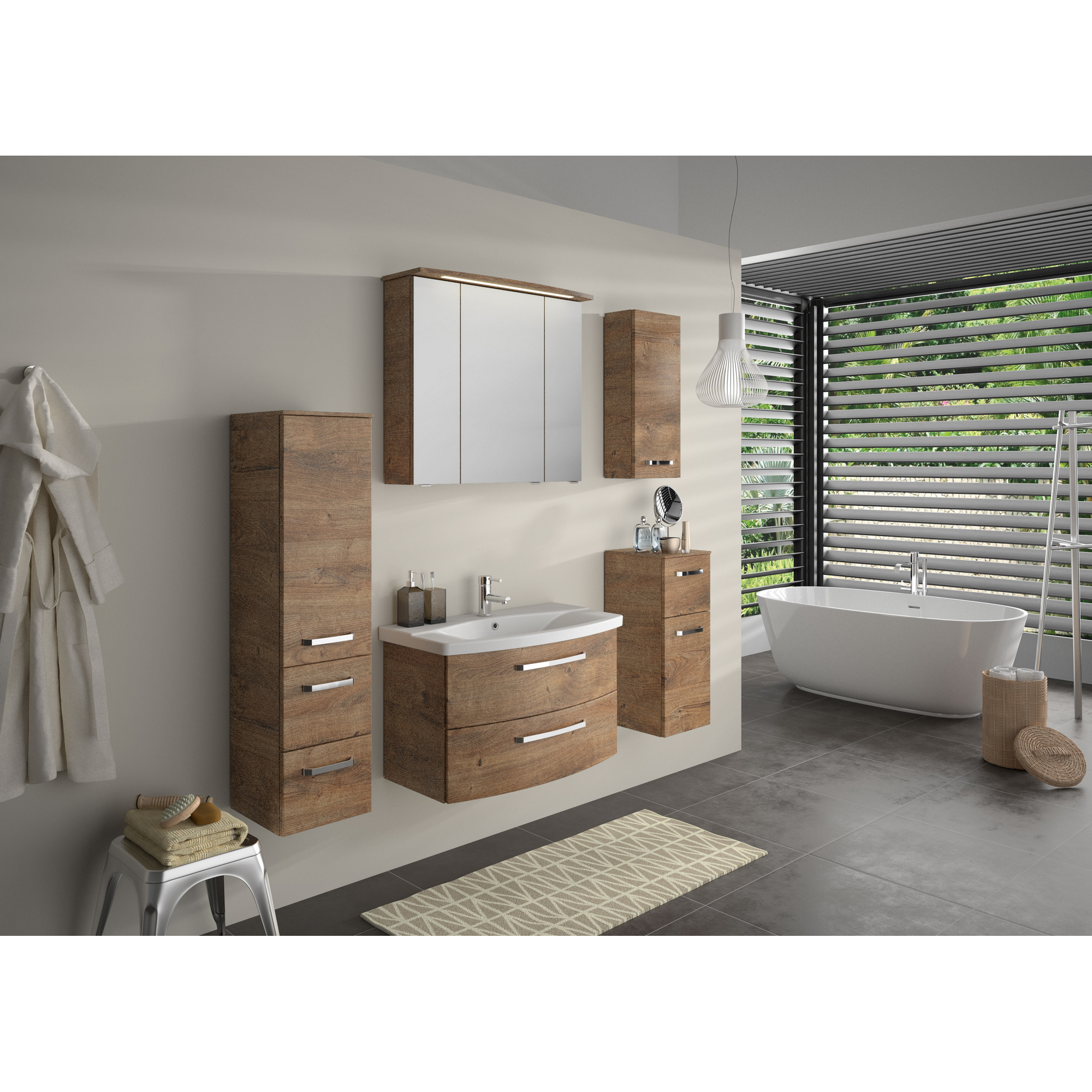 Hängeschrank 'Bahamas' braun foliert 30 x 70 x 17 cm