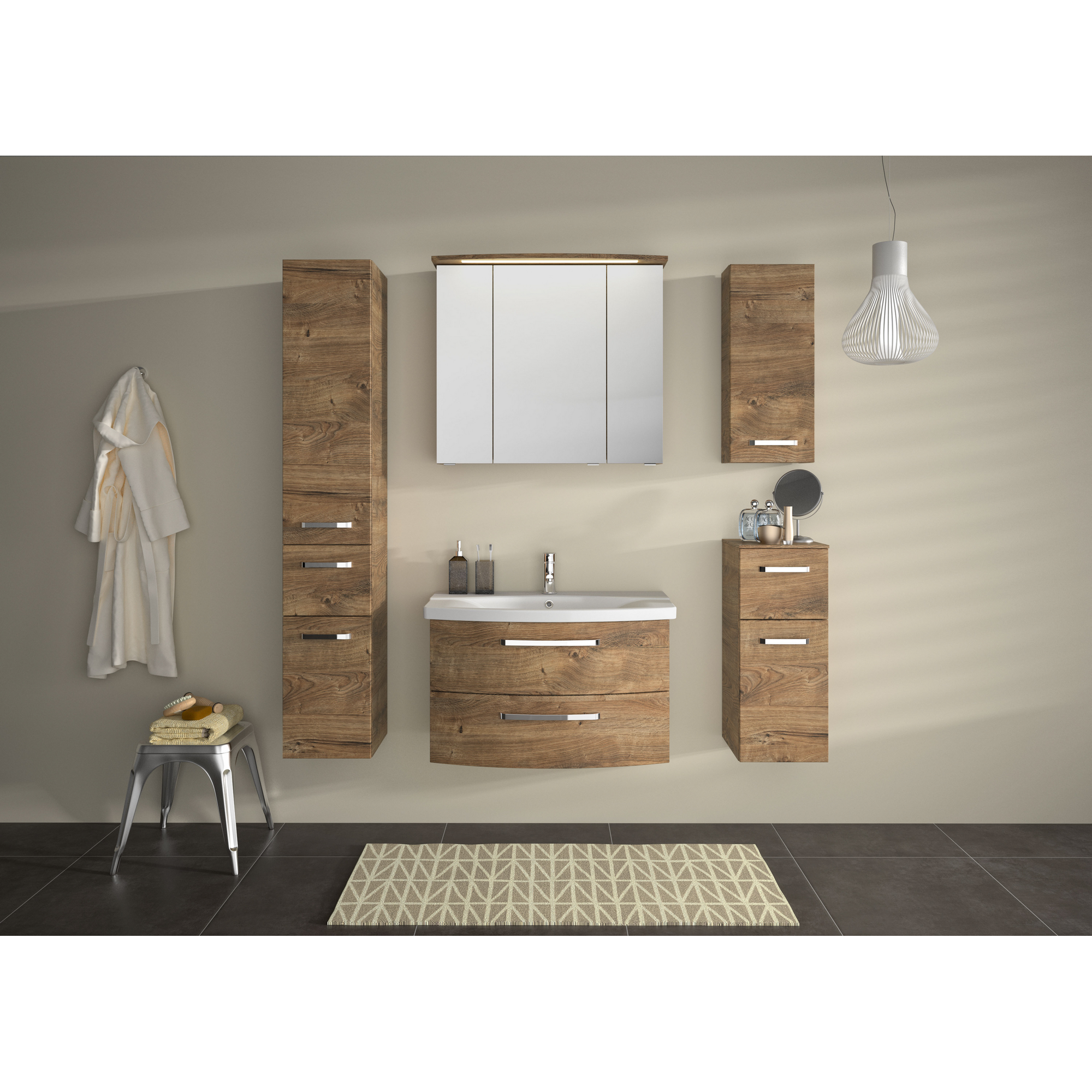 Hängeschrank 'Bahamas' braun foliert 30 x 70 x 17 cm
