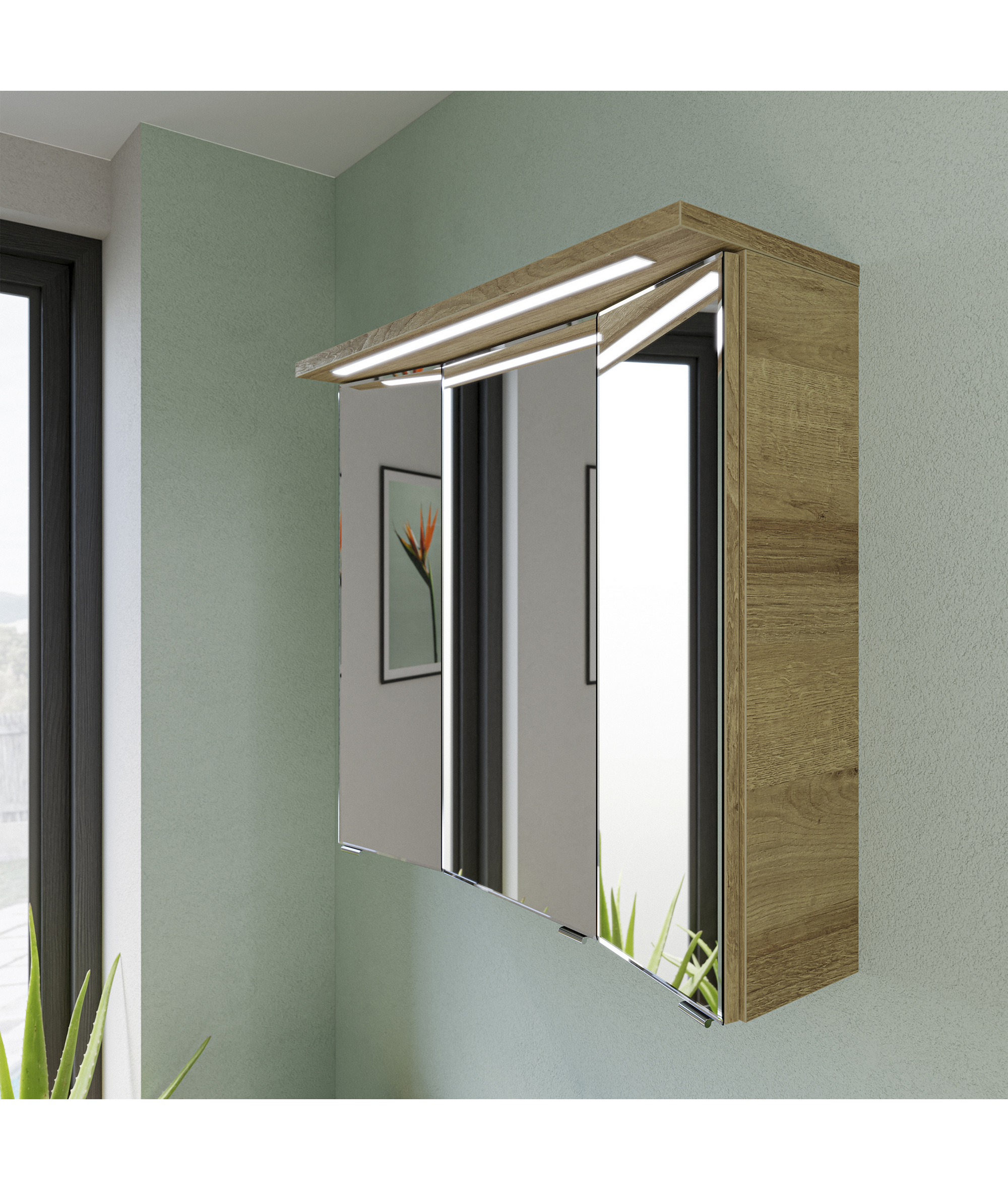 Spiegelschrank 'Primo' braun 75 x 72 x 20 cm