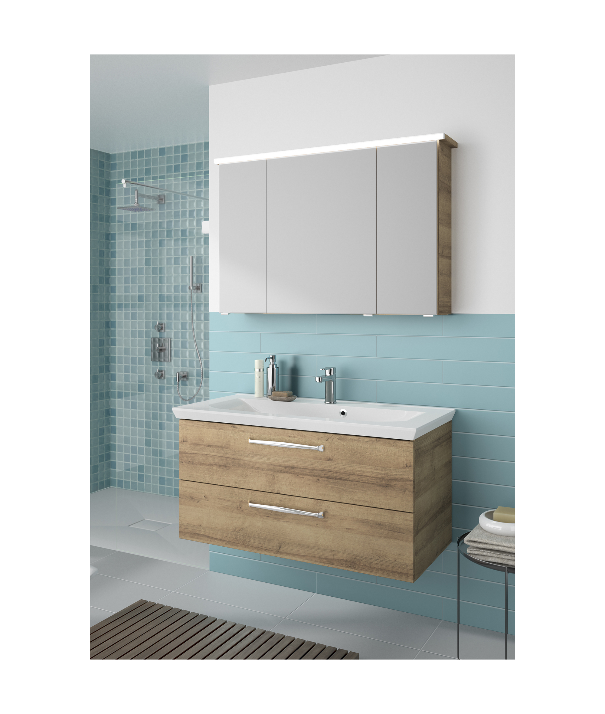 Spiegelschrank 'Primo' braun 105 x 72 x 20 cm