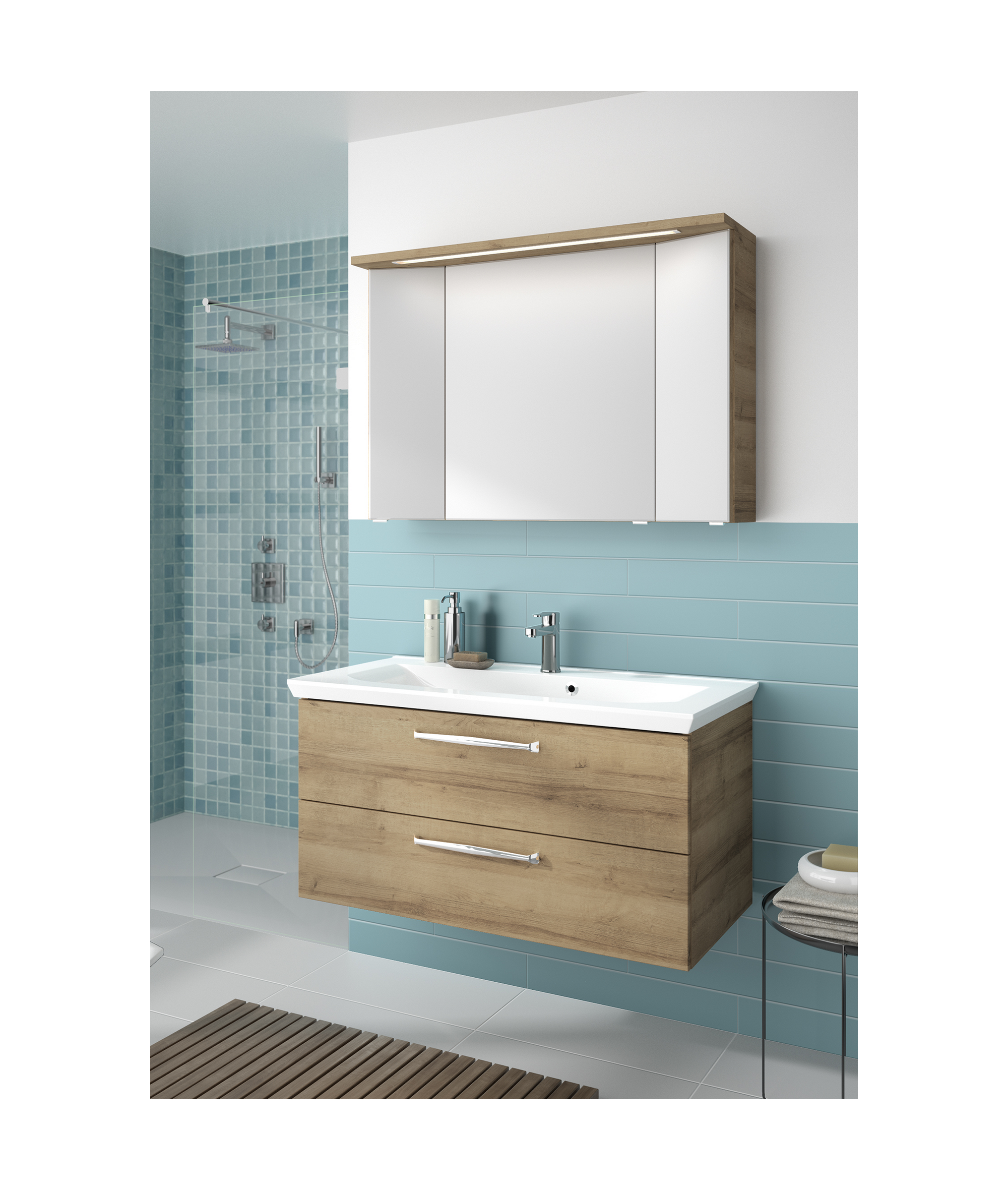 Spiegelschrank 'Primo' braun 105 x 72 x 20 cm