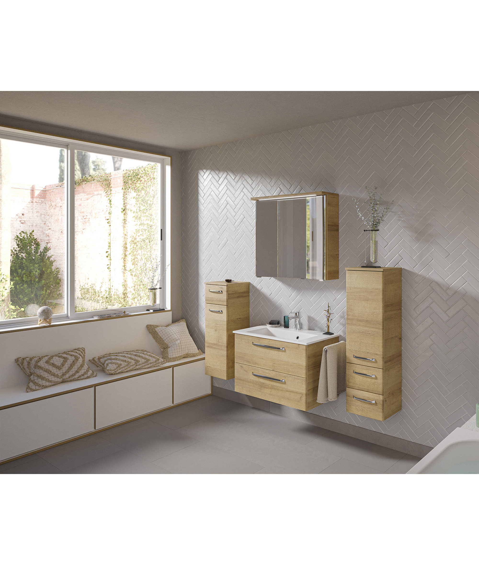 Midischrank 'Primo' braun foliert 30 x 109 x 33 cm