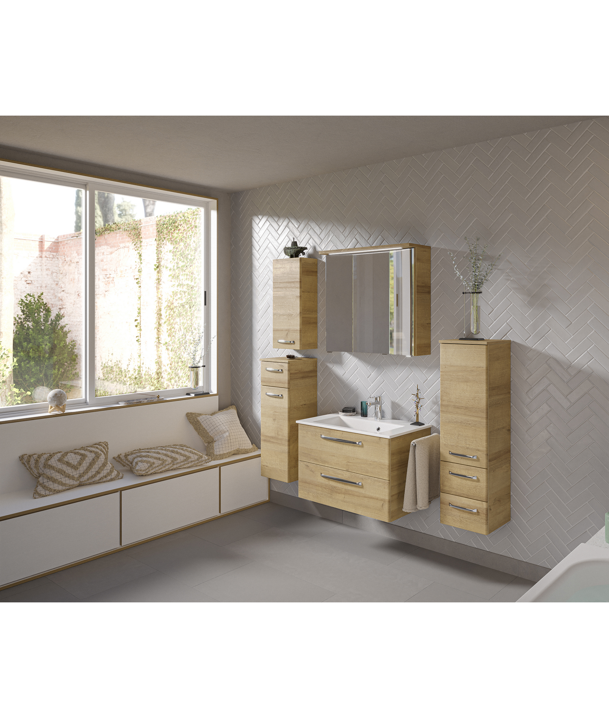Hängeschrank 'Primo' braun foliert 30 x 70 x 20 cm