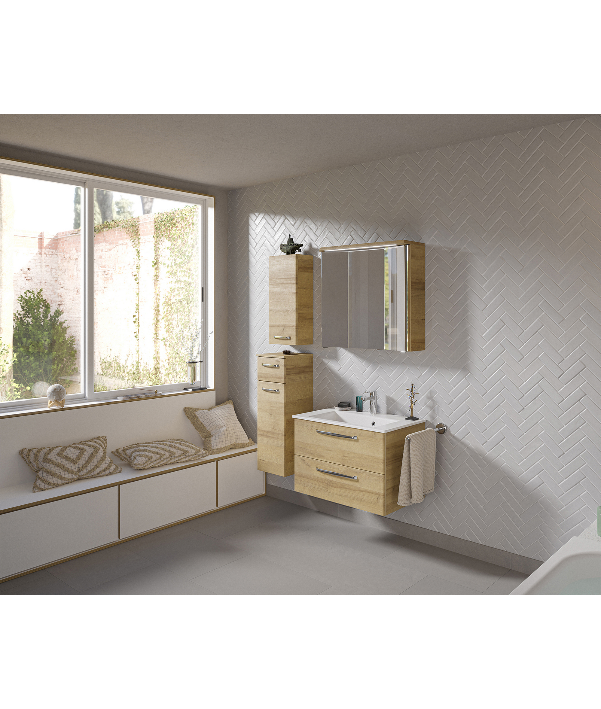 Hängeschrank 'Primo' braun foliert 30 x 70 x 20 cm