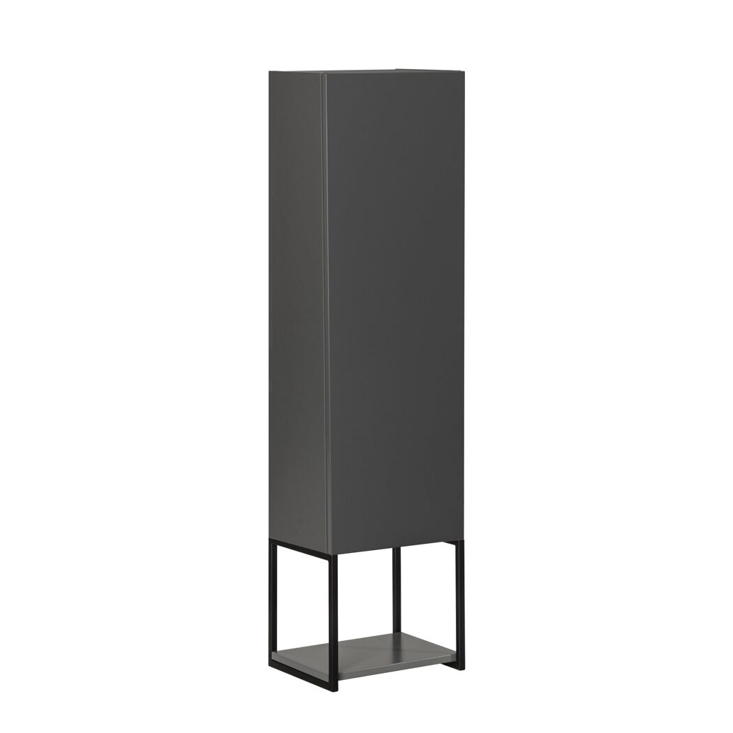 Grauer Hochschrank NEW YORK mit Regal