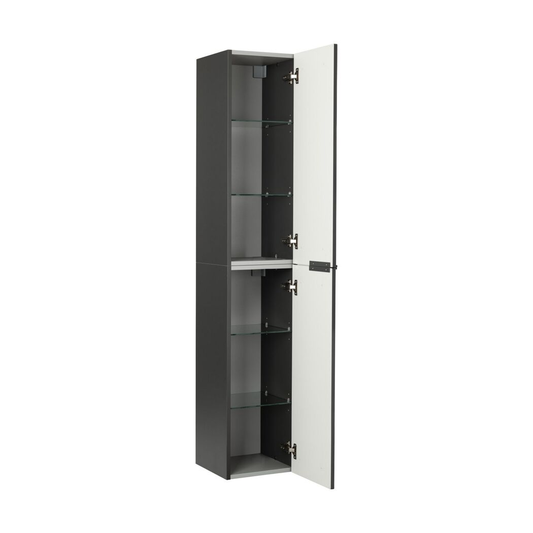 Hochschrank 'Luna' anthrazit glänzend 30 x 162 x 32 cm
