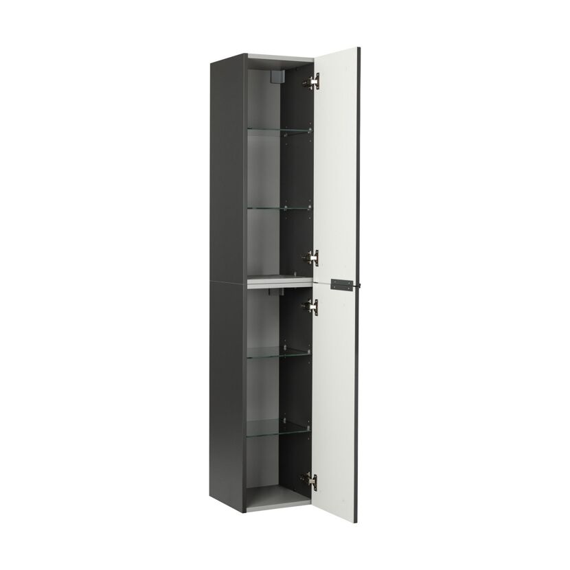 Hochschrank 'Luna' anthrazit glänzend 30 x 162 x 32 cm