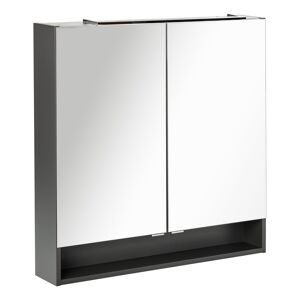 LED-Spiegelschrank 'Luna' anthrazit 80 x 80 x 15,5 cm