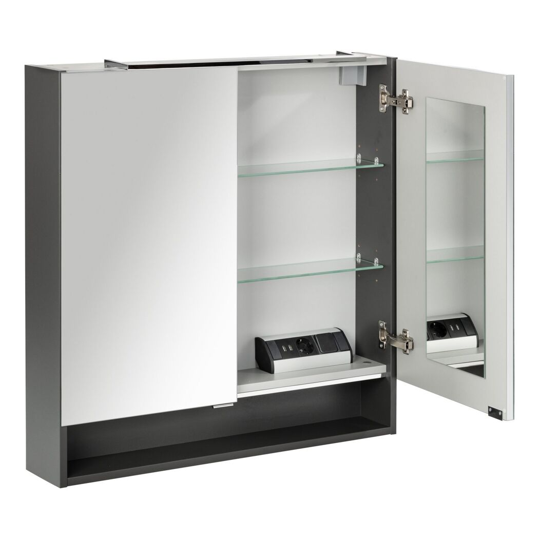 Badezimmerschrank mit Spiegel und Steckdose