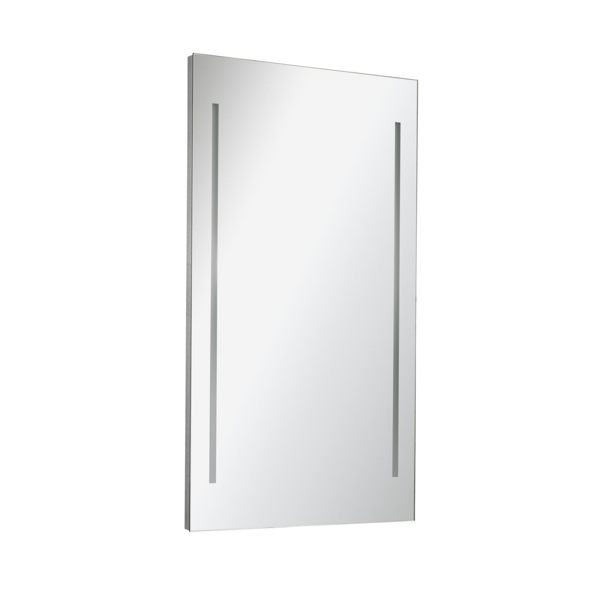 Beleuchteter Spiegel mit zwei vertikalen Lichtstreifen