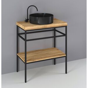 Waschbeckenunterschrank 'Tree' braun, schwarz 80 x 90 x 48 cm