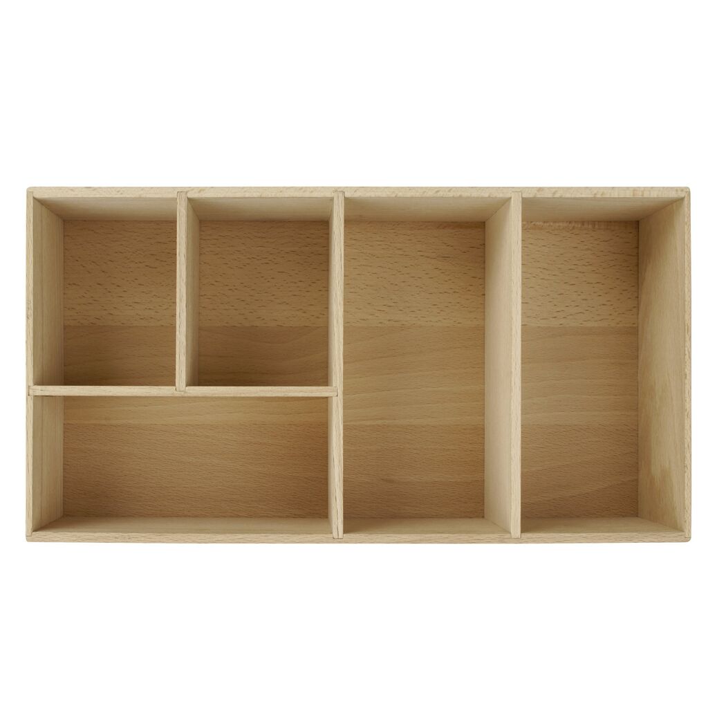 Leere Schubladenbox aus Buchenholz