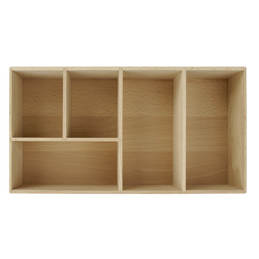 Leere Schubladenbox aus Buchenholz