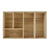 Leere Schubladenbox aus hellem Holz