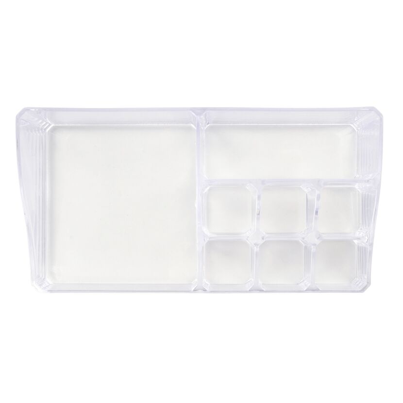 Leerer, durchsichtiger Make-up-Organizer