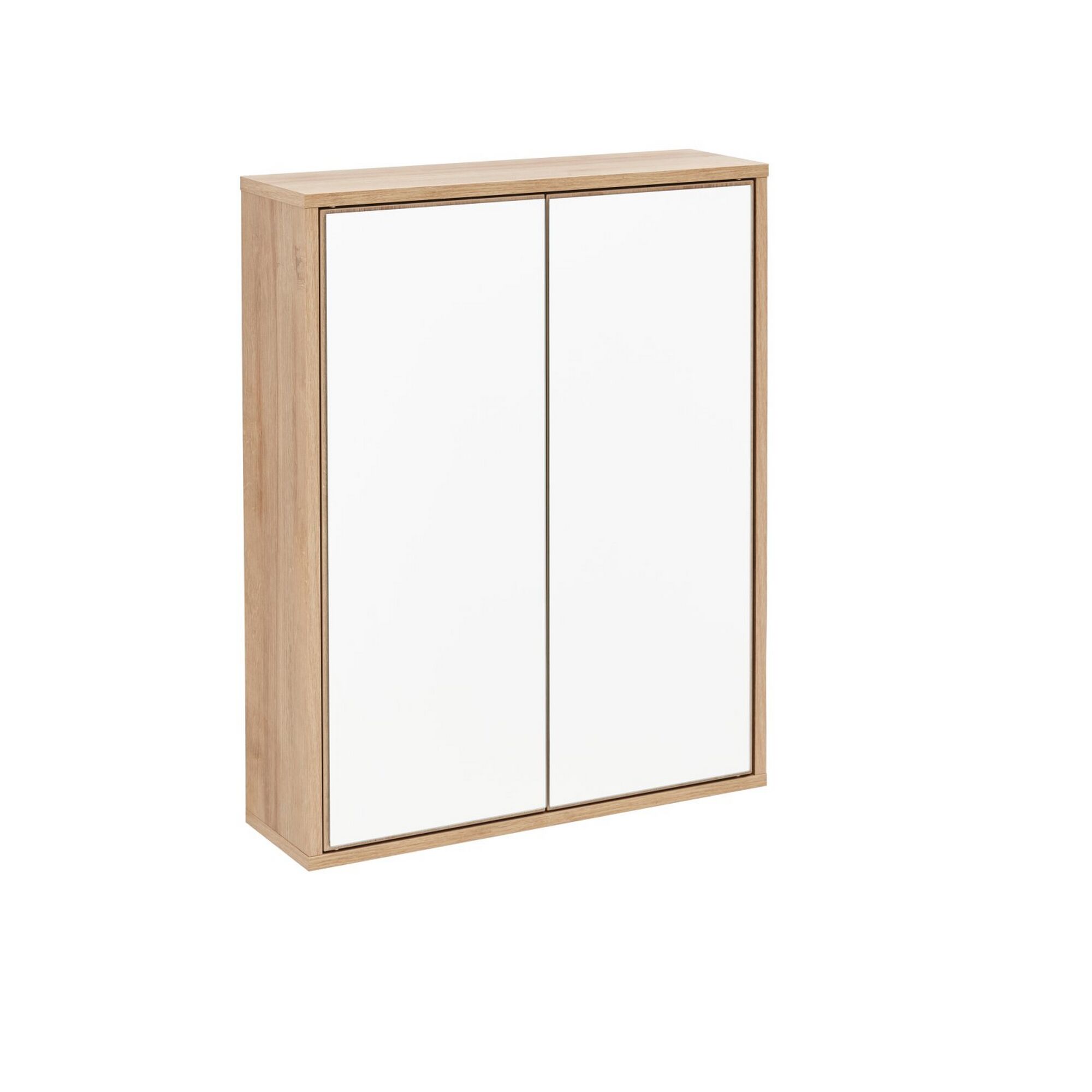 Hängeschrank mit zwei Türen, Esche natur, weiß