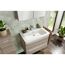 Waschbecken eckig 'Luxor' Gussmarmor weiß 80 x 14,5 x 48,5 cm