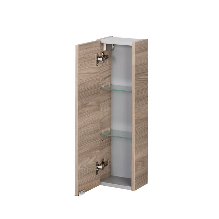 Hängeschrank geöffnet, zwei Glasböden sichtbar