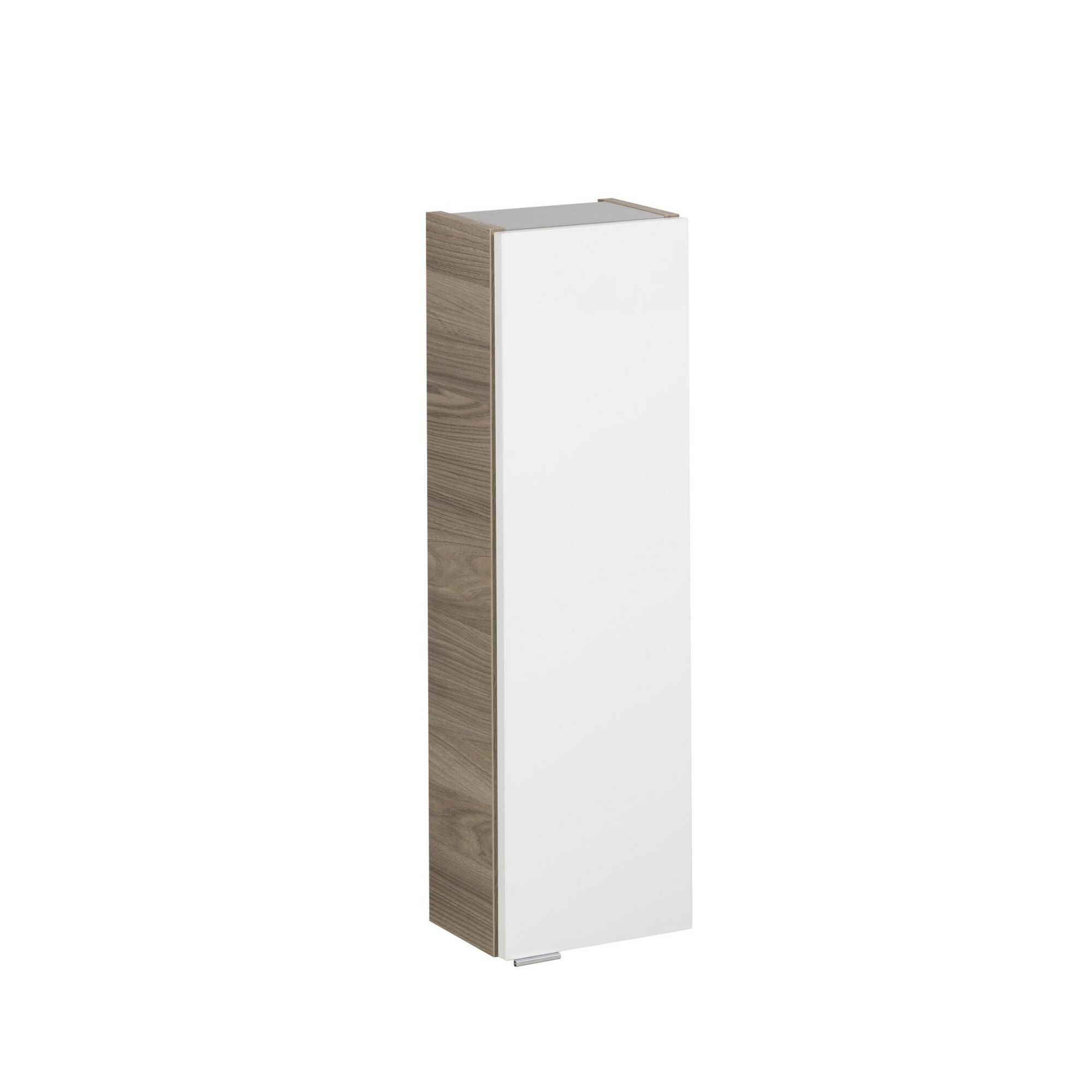 Weißer Hängeschrank mit brauner Seitenwand