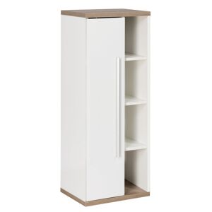 Midischrank 'Stanford' weiß, braun glänzend 42 x 106 x 32 cm