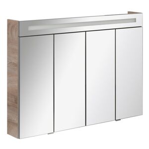 LED-Spiegelschrank 'Twindy' braun 110 x 78,4 x 16,2 cm