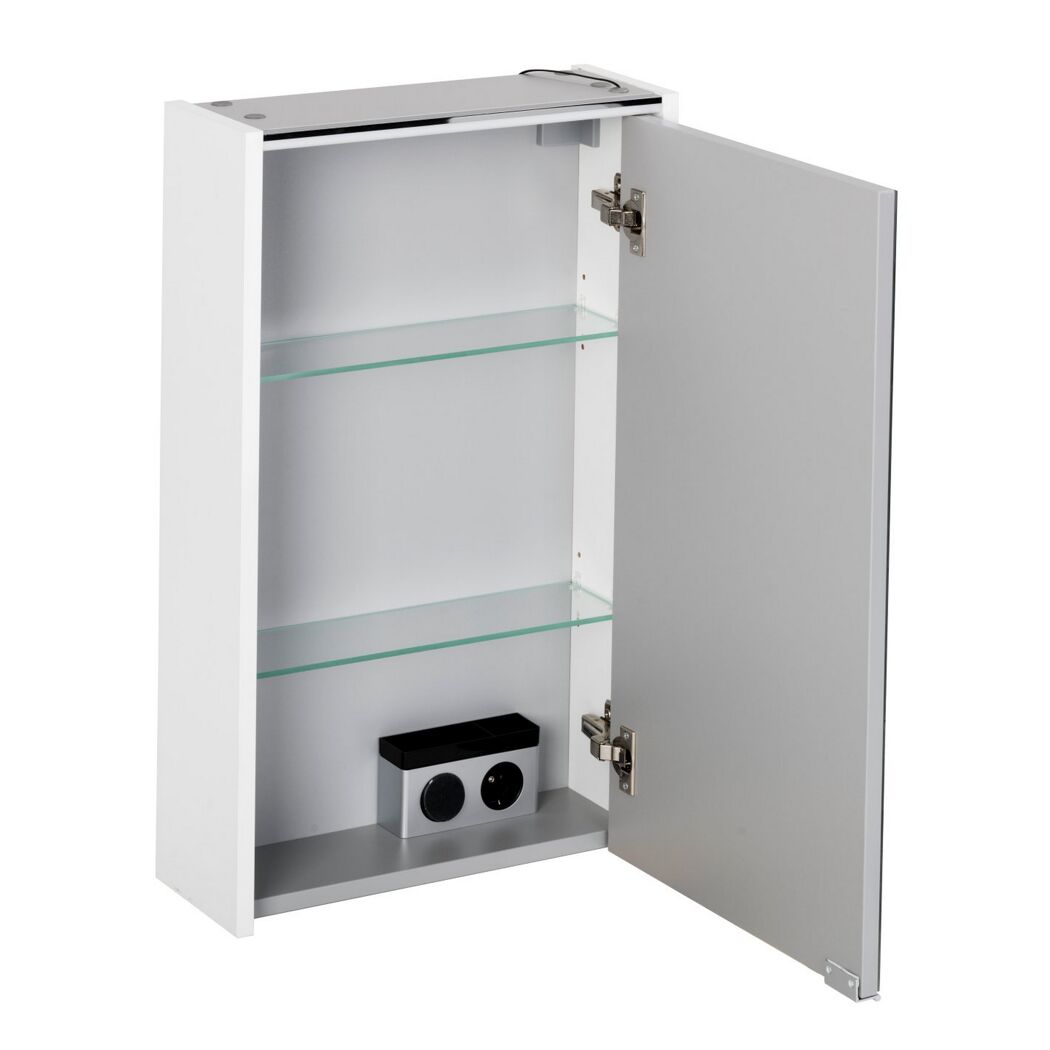 LED-Spiegelschrank 'Denver' weiß 60 x 68,5 x 16 cm