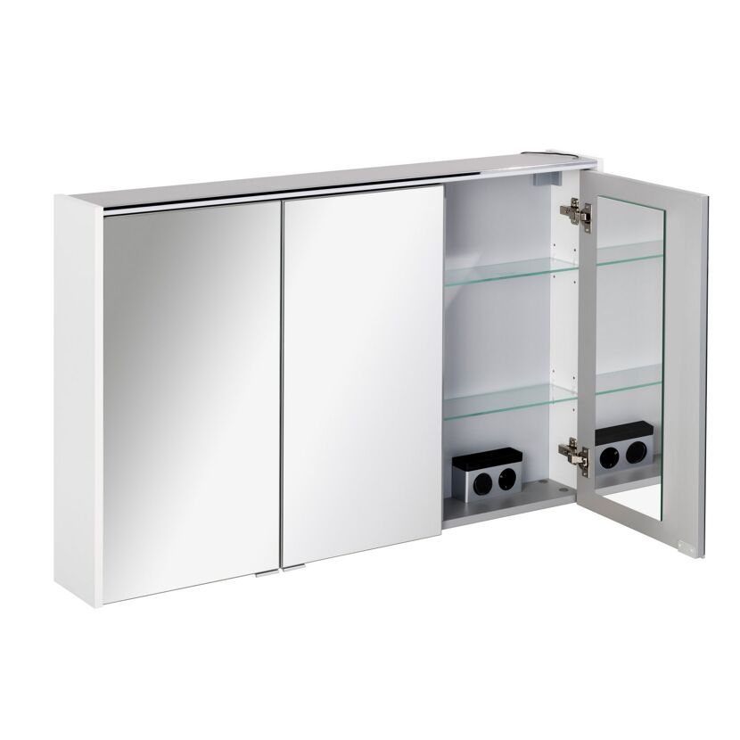 LED-Spiegelschrank 'Denver' weiß 110 x 68,5 x 16 cm