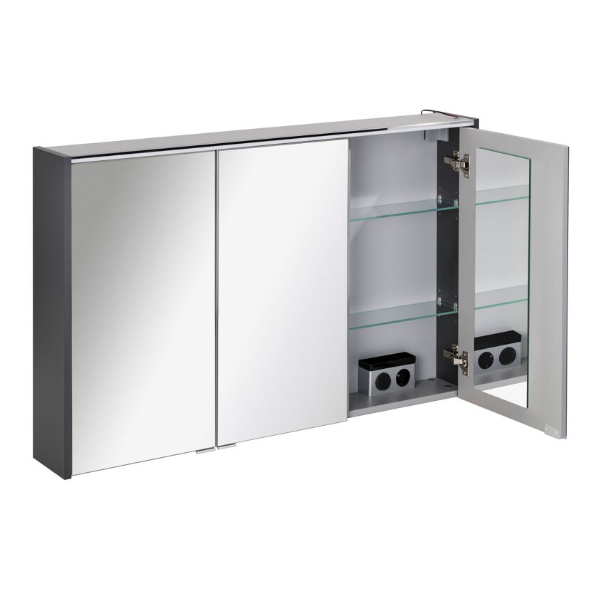 Geöffneter Spiegelschrank DENVER anthrazit