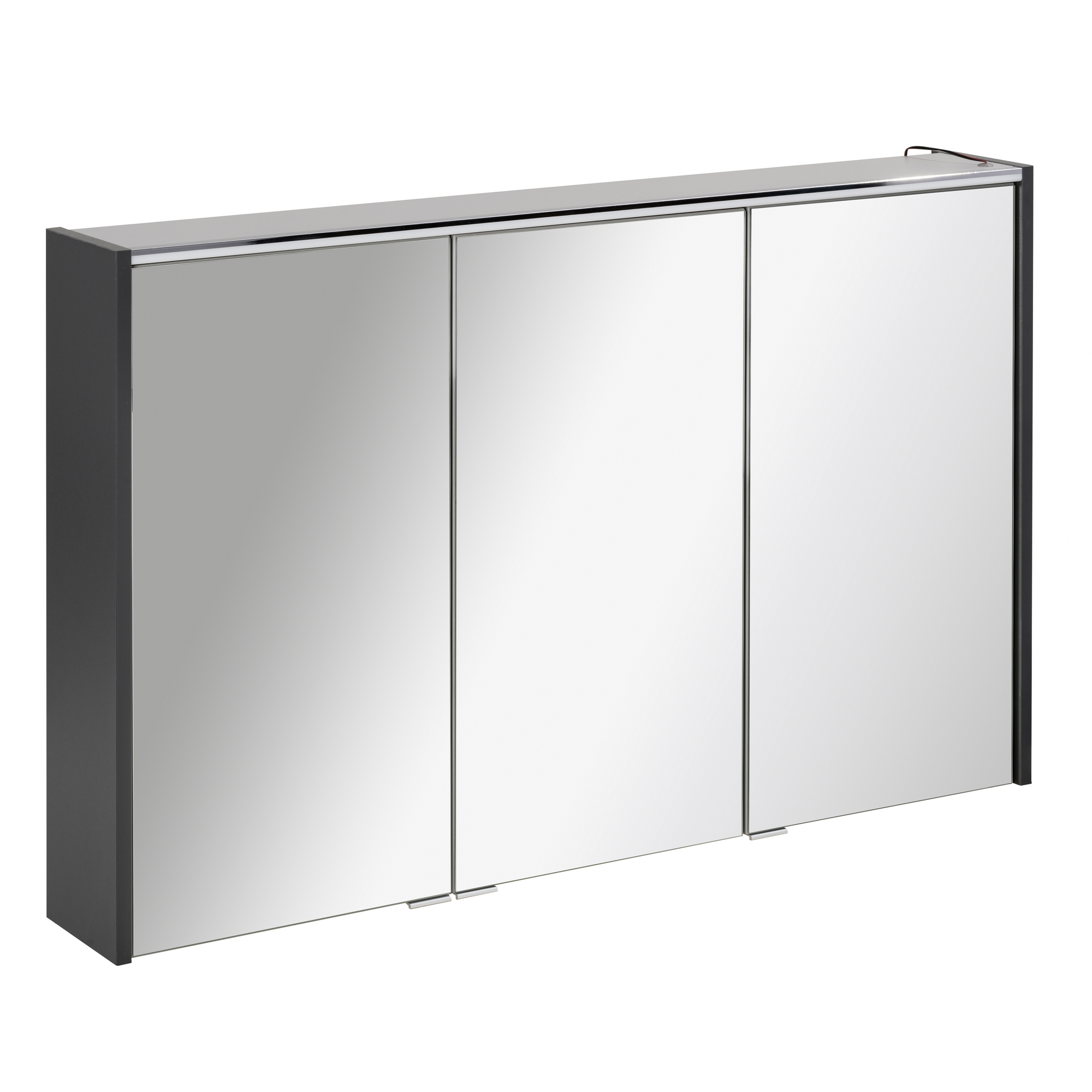 Fackelmann LED-Spiegelschrank 'Denver' anthrazit 110 x 68,5 x 16 cm