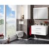 Modernes Badezimmer mit weißem Waschbecken und WC.