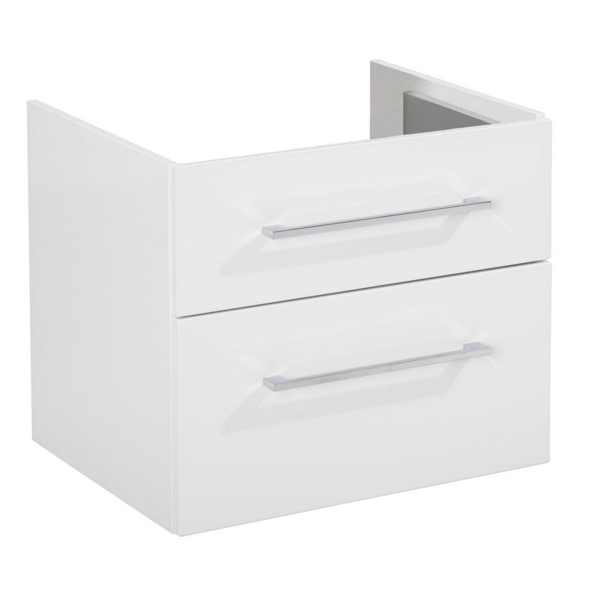 Weißer Waschbeckenschrank mit zwei Schubladen