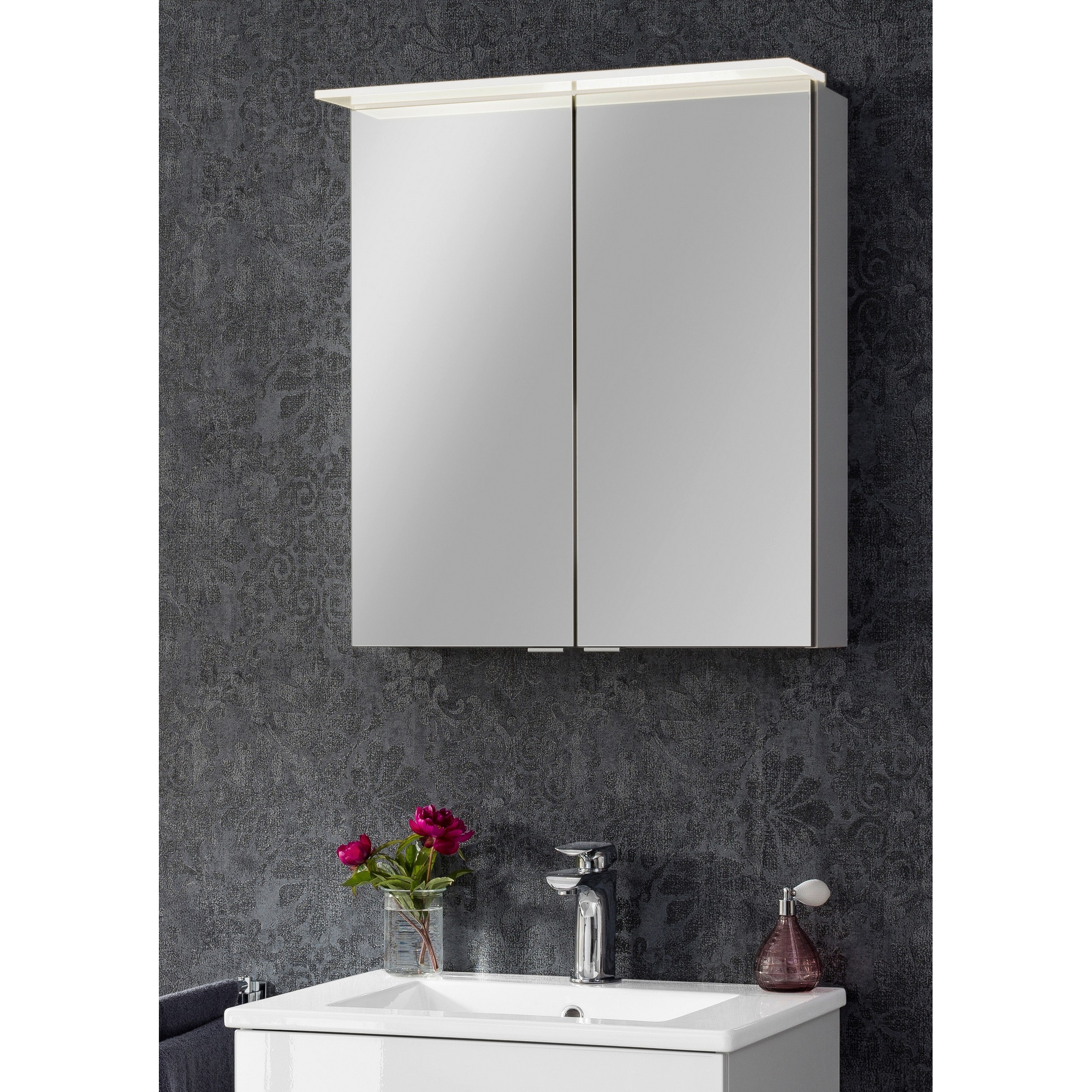 LED-Spiegelschrank 'B.Perfekt' weiß 60 x 69,4 x 15,2 cm