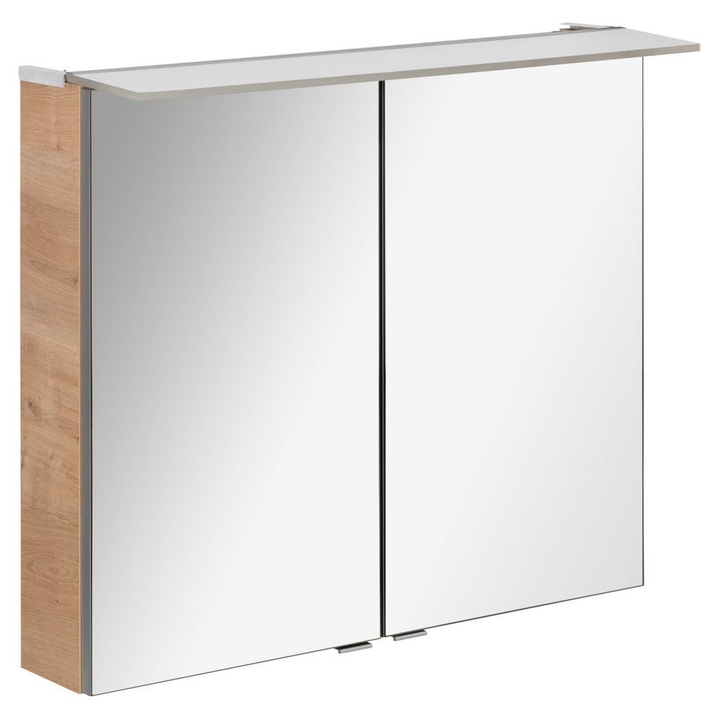 Badezimmerspiegelschrank mit zwei Türen und Ablage