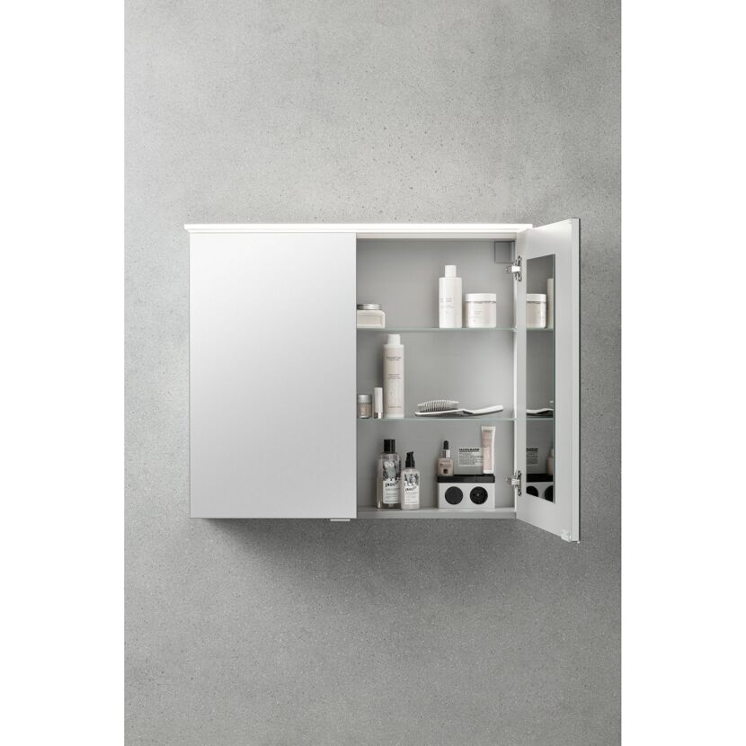 LED-Spiegelschrank 'B.Perfekt' weiß 80 x 69,4 x 15,2 cm