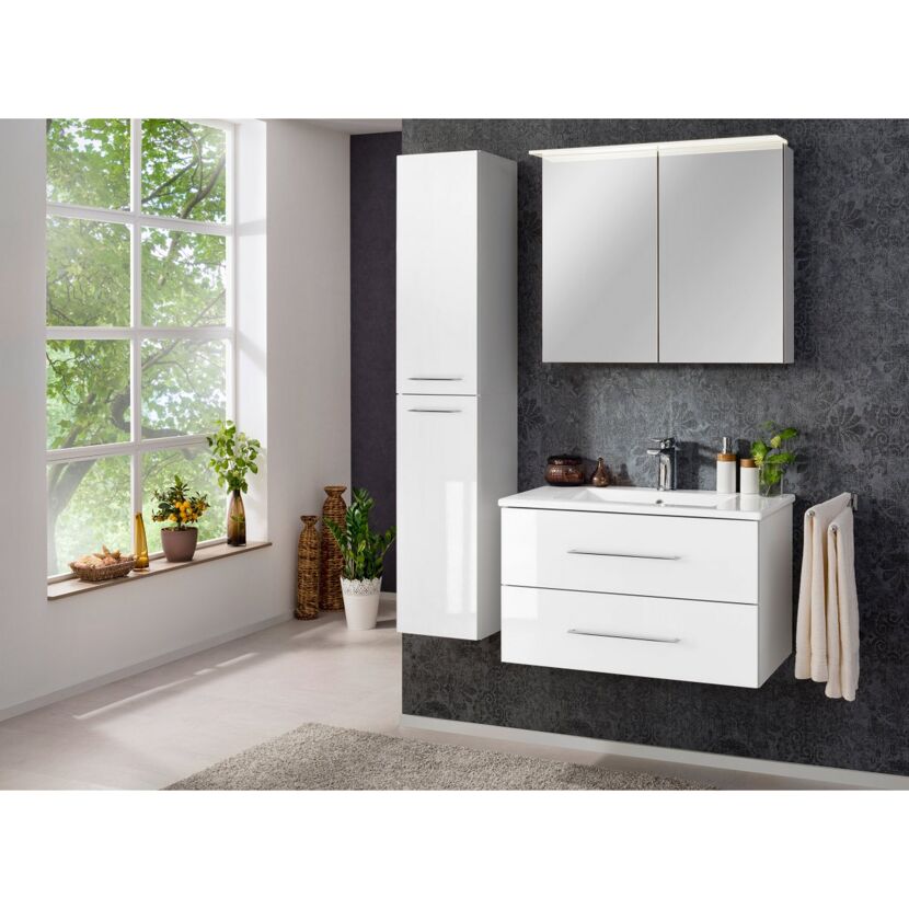 LED-Spiegelschrank 'B.Perfekt' weiß 80 x 69,4 x 15,2 cm