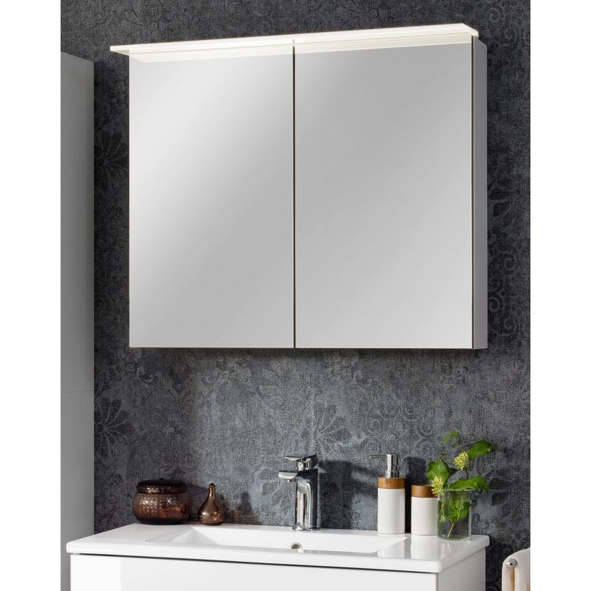 LED-Spiegelschrank 'B.Perfekt' weiß 80 x 69,4 x 15,2 cm