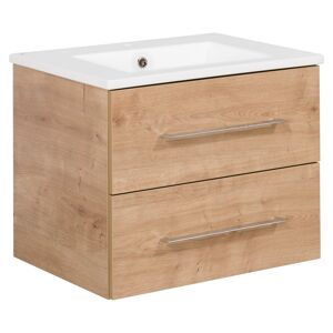Waschbecken mit Unterschrank 'B.Perfekt' braun foliert 62 x 51 x 48 cm