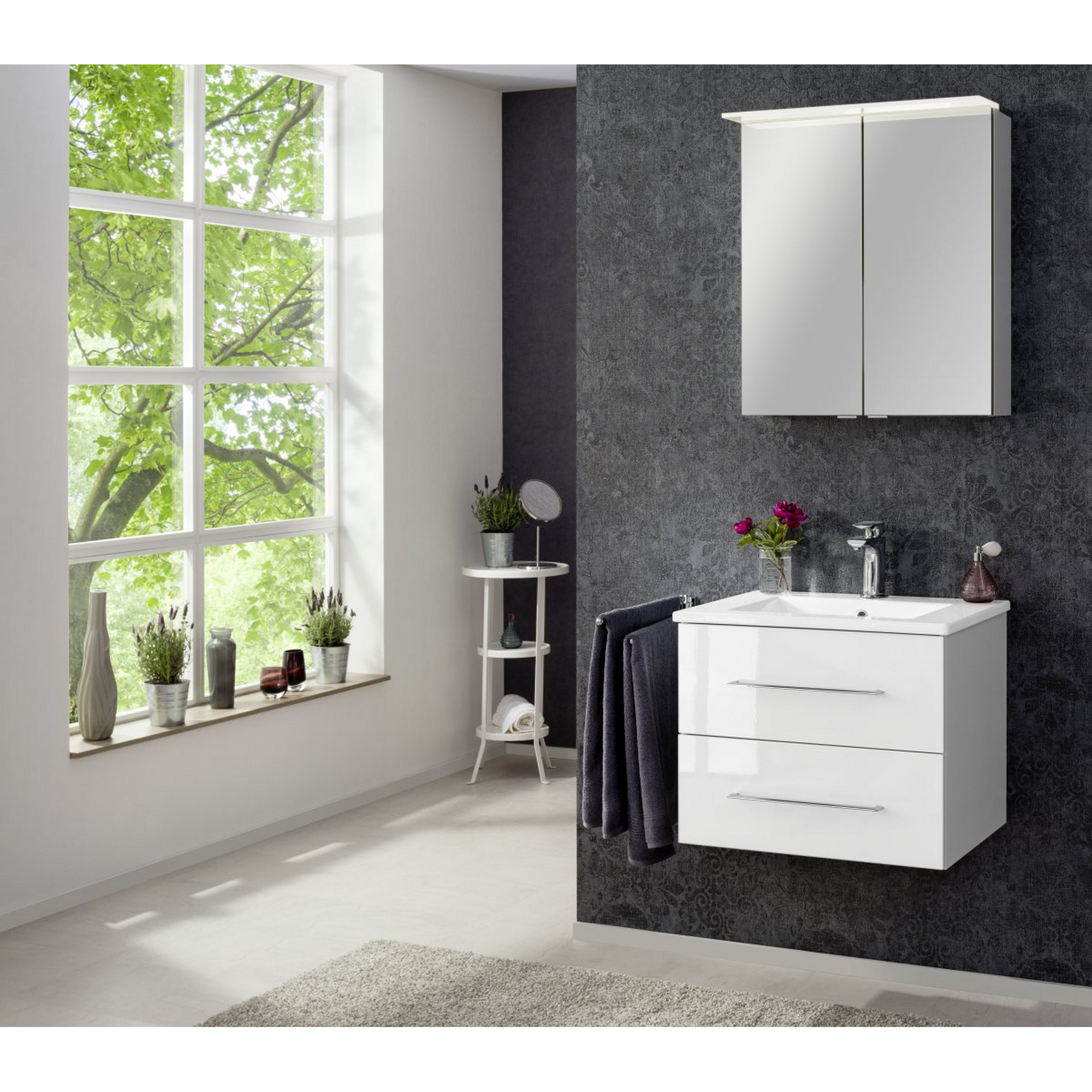 Waschbecken mit Unterschrank 'B.Perfekt' weiß 62 x 51 x 48 cm + product picture
