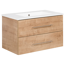 Waschbecken mit Unterschrank 'B.Perfekt' braun foliert 82 x 51 x 48 cm