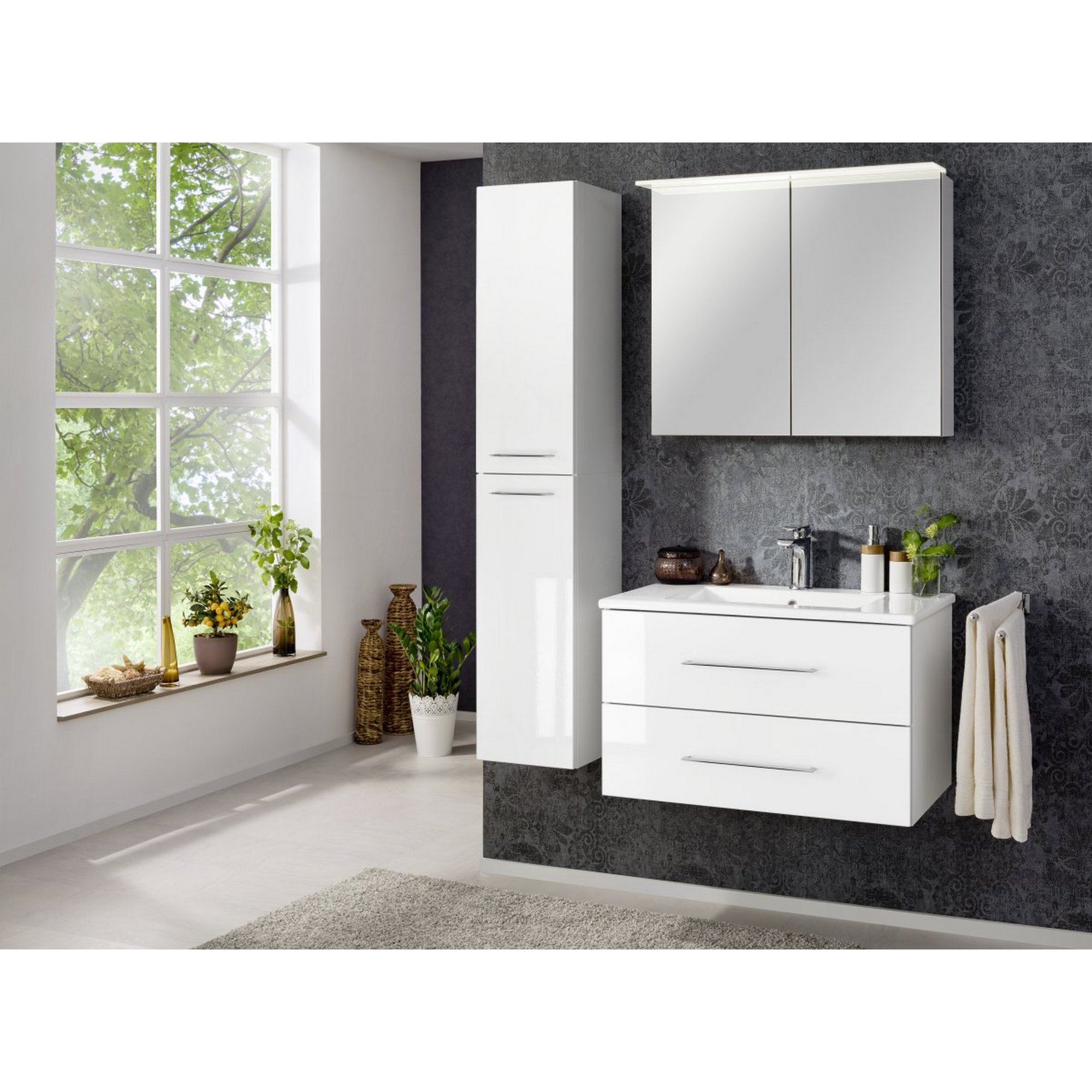 Waschbecken mit Unterschrank 'B.Perfekt' weiß 82 x 51 x 48 cm + product picture